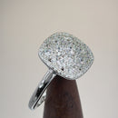 Sterling Silver 14.0mm Cushion CZ Cluster Ring