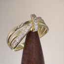 Solid 14K Yellow Gold Twist 0.47 ct. Diamond Ring