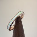 Sterling Silver Rose Gold Seamless White Lab Opal Ring