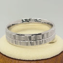 Sterling Silver Diamond Cut 2 Layer Zig Zag Wedding Band Ring