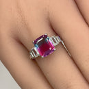 Sterling Silver Bicolor Blue Pink Ombre CZ Ring