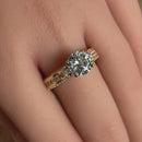 Solid 14K Yellow Gold Majestic Round CZ Engagement Ring