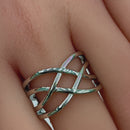 Sterling Silver Interwoven Wavelength Ring