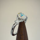 Sterling Silver Double Butterfly Iridescent Rainbow Center Stone CZ Ring