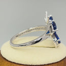 Sterling Silver Large Blue Spinel CZ Butterfly Ring