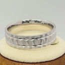 Sterling Silver Diamond Cut Pattern Wedding Band Ring