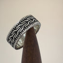 Sterling Silver Dotted Ancient Pattern Band