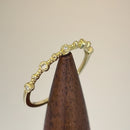 Solid 14K Yellow Gold Thin Half Eternity Pattern Stackable Diamond Ring