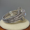 Sterling Silver Double Halo Round CZ Set Ring