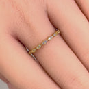 Solid 14K Yellow Gold Thin Half Eternity CZ Ring