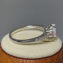 Sterling Silver Enchanted Oval White Lab Opal Pink CZ Ring