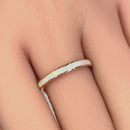 Sterling Silver Rose Gold Seamless White Lab Opal Ring