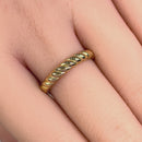 Solid 14K Yellow Gold 3mm Rope Band