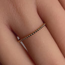 Solid 14K Yellow Gold Thin Beaded Ring