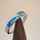 Sterling Silver Blue Lab Opal Band Ring