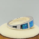 Sterling Silver 5 Lab Opal Ring