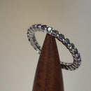 Sterling Silver Eternity Rainbow CZ Ring