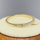 Solid 14K Yellow Gold Round Cut Half Eternity CZ Ring