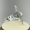 Sterling Silver Fleur-de-lis Marcasite Ring