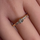 Solid 14K Yellow Gold 4.0mm Tier Engagement CZ Ring