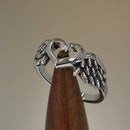 Sterling Silver Wings Heart Ring