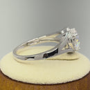 Sterling Silver Heart Shape Iridescent Rainbow CZ Ring