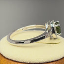 Sterling Silver Elegant Round Halo Peridot CZ Ring