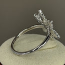 Sterling Silver Winter Snowflake Clear CZ Ring