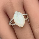 Sterling Silver Marquise Mother of Pearl Ring