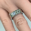 Sterling Silver Men's Offset Round Cut Clear CZ Ring