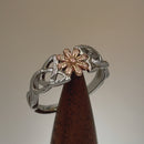 Sterling Silver Gold Two Tone Celtic Daisy Rose Ring