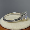 Sterling Silver Engagement Baguette CZ Ring