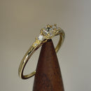 Solid 14K Yellow Gold 4.0mm Tier Engagement CZ Ring