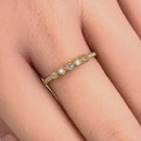Solid 14K Yellow Gold Five Round CZ Ring