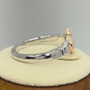 Sterling Silver Two Tone Rose Gold Plated Claddagh Ring