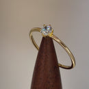 Solid 14K Yellow Gold Solitaire Round CZ Engagement Ring