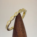 Solid 14K Yellow Gold Half Eternity Clear CZ Oval Ring