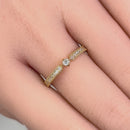 Solid 14K Yellow Gold Modern Round 0.30 Ct. Engagement Diamond Ring