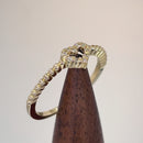 Solid 14K Yellow Gold Heart Diamond Ring