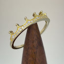Solid 14K Gold Dainty Crown CZ Ring