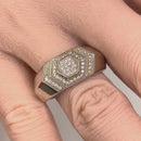 Sterling Silver Clear CZ Layered Hexagon Band Ring