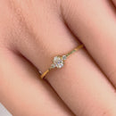 Solid 14K Yellow Gold Oval Clear CZ Ring