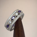 Sterling Silver Eternity Marquise & Round Amethyst CZ Ring