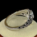 Sterling Silver Austere Oval Purple CZ Ring