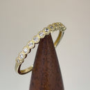 Solid 14K Gold Scalloped Thin CZ Ring