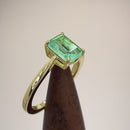 Sterling Silver Gold Plated Light Green CZ Crackle Effect Ring