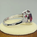 Sterling Silver Bi-Color Blue & Red Ombre Cushion Cut CZ Ring