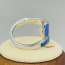 Sterling Silver Wrap Blue Lab Opal Ring