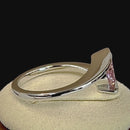 Sterling Silver Round Bezel Pink CZ Ring