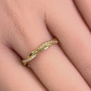 Solid 14K Gold Twisted CZ Ring